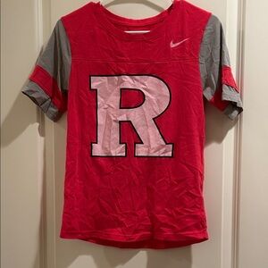Nike Rutgers University Bold Letter R t-shirt
Shirt sleeve detail stripe size S